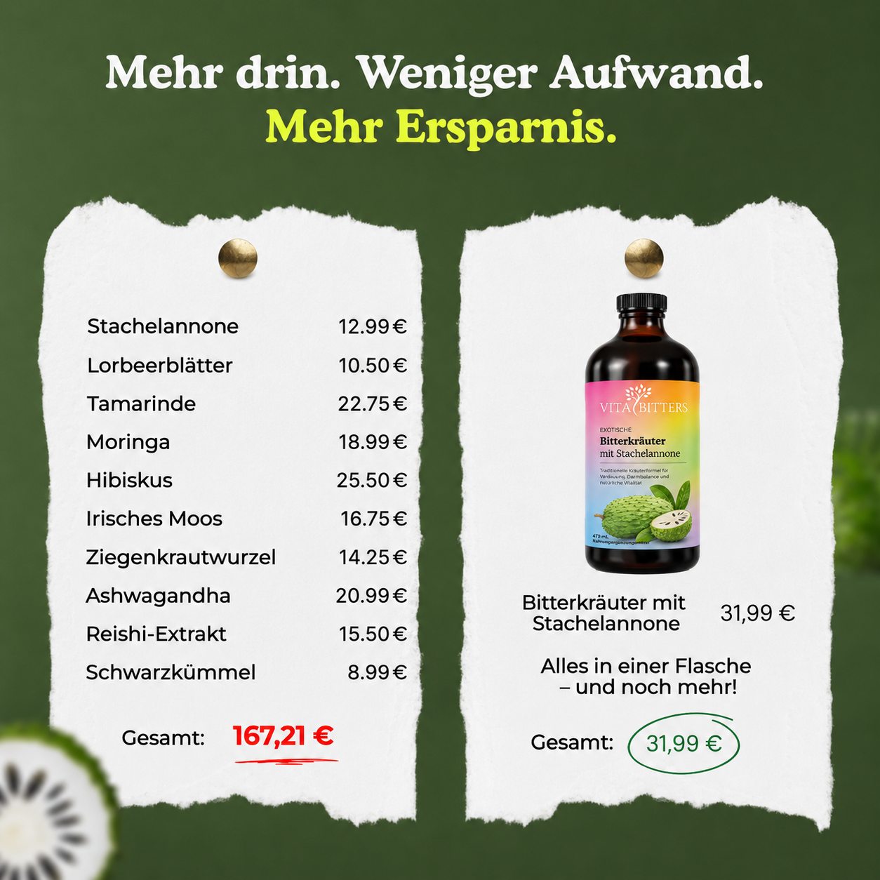 Bitter herbs with prickly soursop